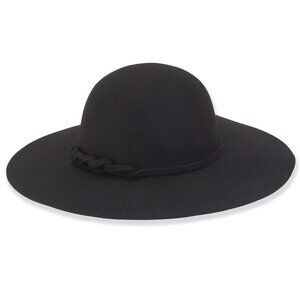 Adora Women's 100% Wool Felt Wide Brim Floppy Fall Fedora Hat